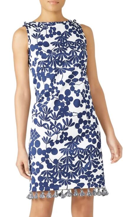 Trina Turk Dresses & Skirts - Trina Turk Encantader Blue White Sheath Dress 10